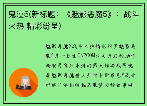 鬼泣5(新标题：《魅影恶魔5》：战斗火热 精彩纷呈)